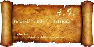 Andráskó Ildikó névjegykártya