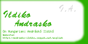 ildiko andrasko business card