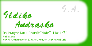 ildiko andrasko business card